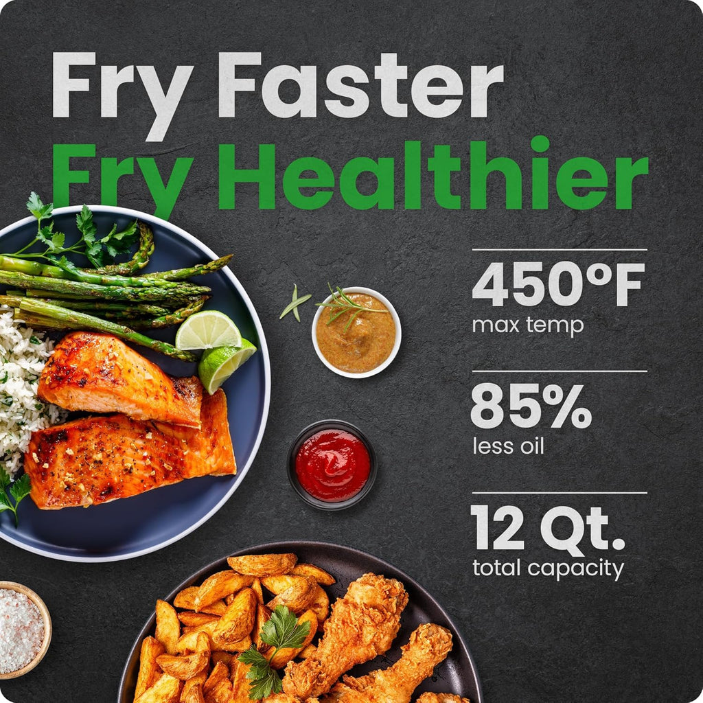 Chefman Compact 6.3-Quart Digital Air Fryer with Rotisserie Dehydrator and Convection Oven