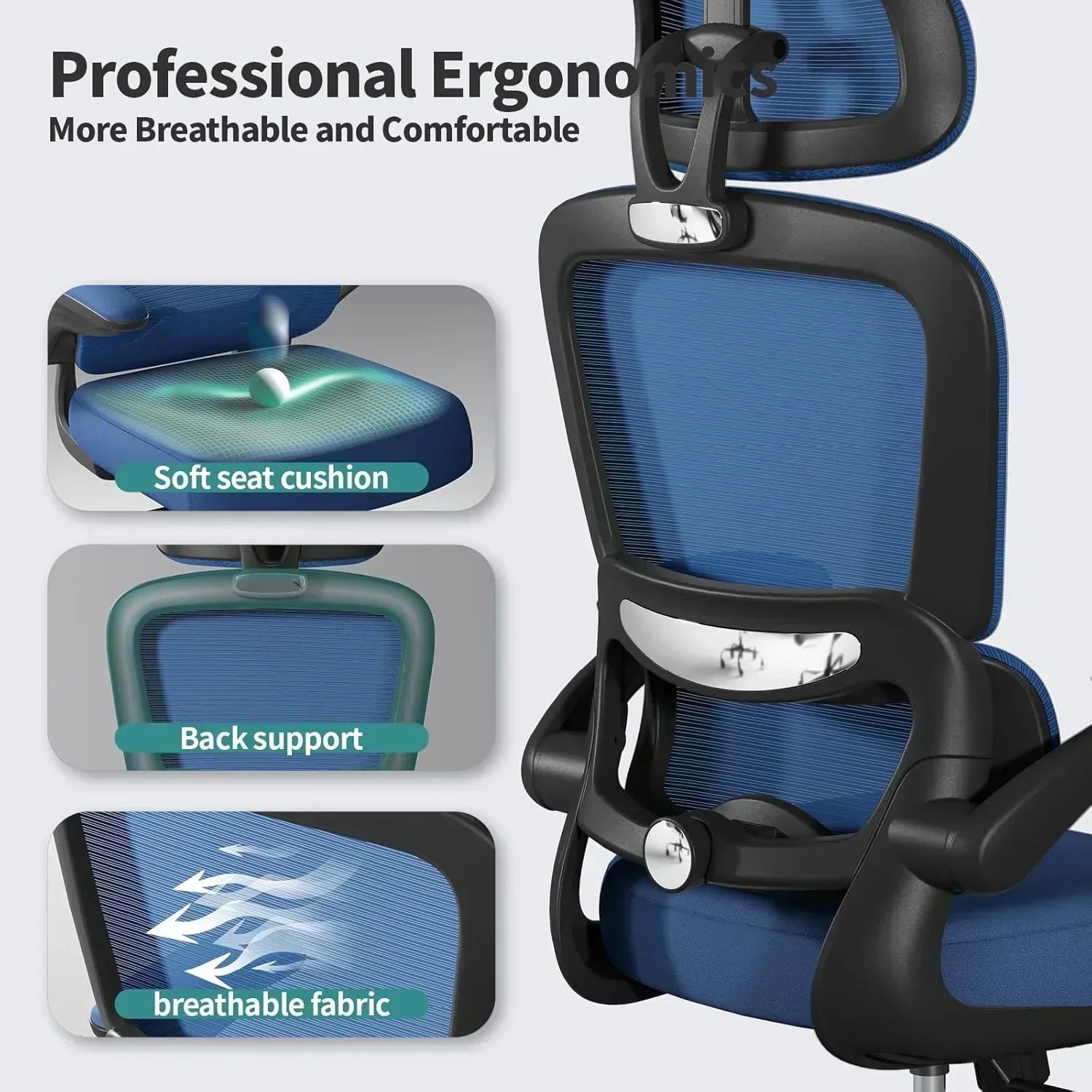 TRALT Office Chair Ergonomic Desk Chair 330 lbs Home Gaming Chair with Wheels