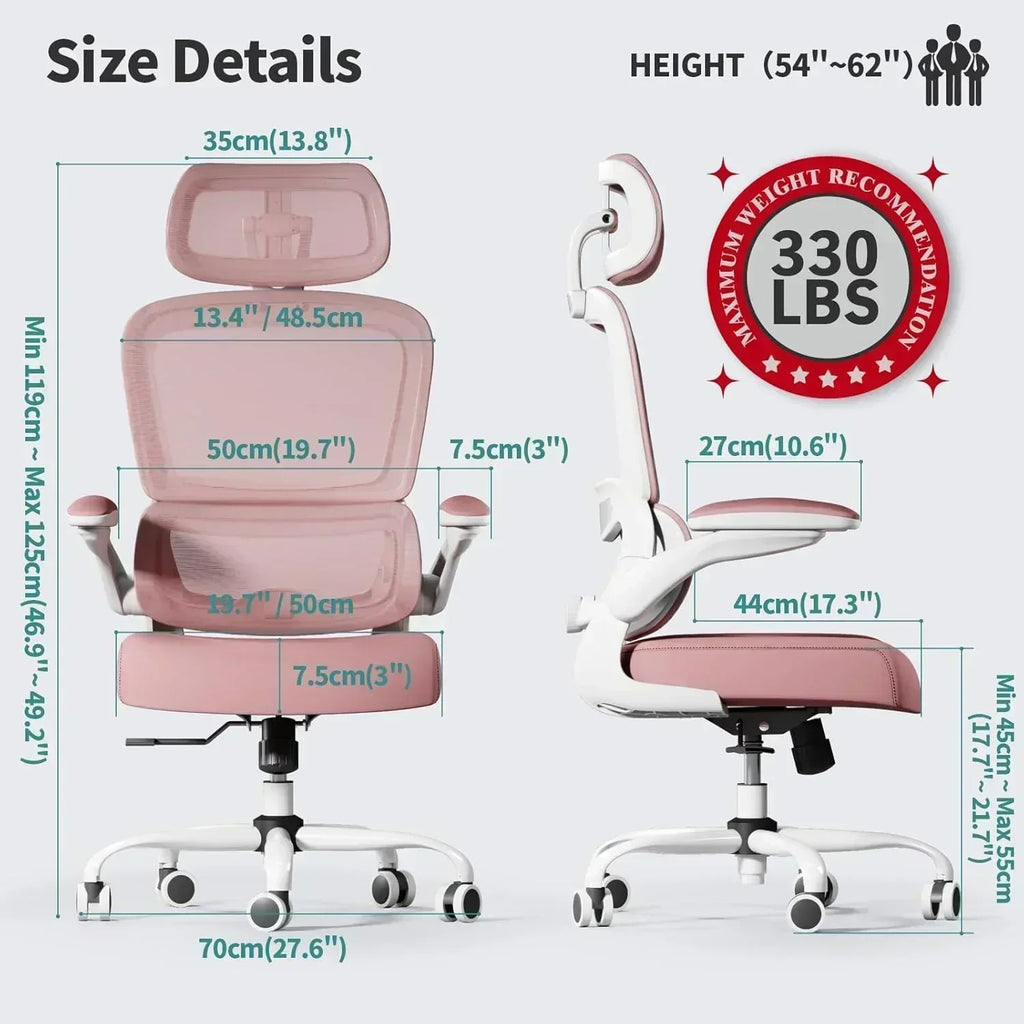 Office Chair Ergonomic Desk Chair 330 lbs Home Mesh Desk Chair Comfortable Gaming Chair