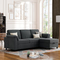 Vongrasig Convertible Sectional Sofa Couch 3 Seat L Shaped Sofa with Removable Pillows