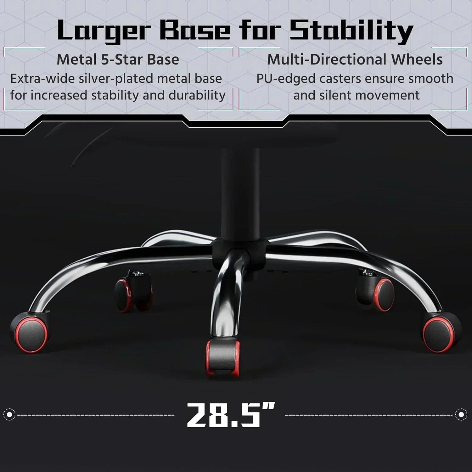 Gaming Chair with Massage Lumbar Support and Footrest Height Office Gaming Chair