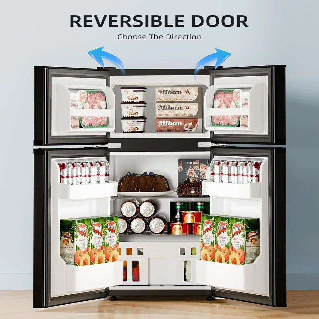 Antarctic Star 3.2 Cu.Ft Mini Refrigerator with Freezer Double Door Fridge Compact Refrigerator