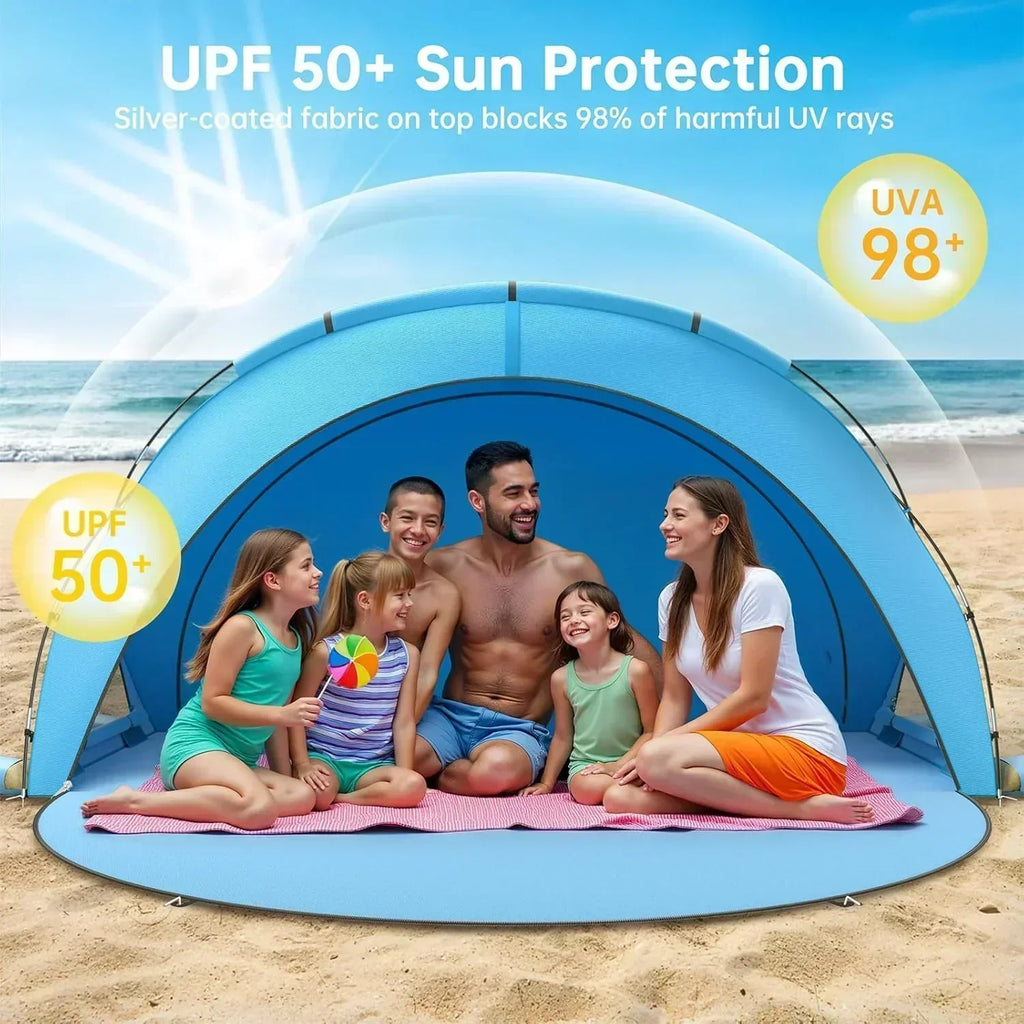 Beach Tent Sun Shelter Beach Shade Tent with UPF50+ UV Protection Beach Sun Shelter Beach Shade