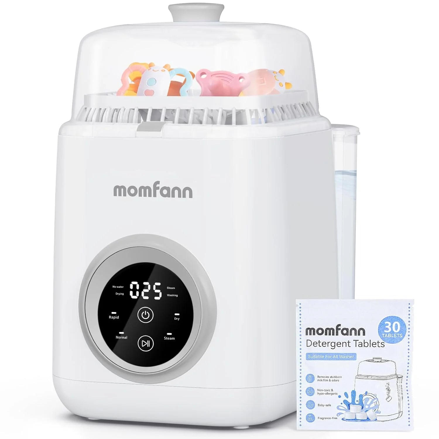 Baby Bottle Washer-19 Min Rapid Wash, Sterilizer and Dryer, All-in-One Cleaner, Bottles, Pump Parts & Baby Essentials